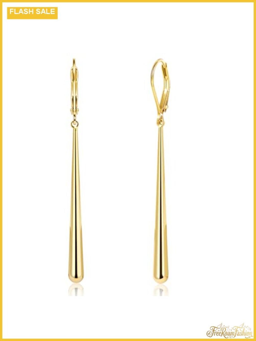 Sterling Silver 14k Gold Plated Waterdrop Dangle Drop Earrings for Women